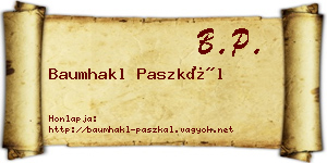Baumhakl Paszkál névjegykártya